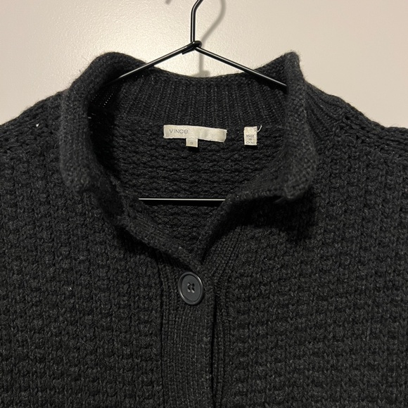 Vince Oversized Wool Blend Sleeveless Knit Poncho in Gray Size S - Picture 3 of 5